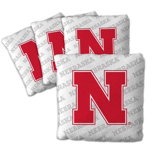 Nebraska Cornhuskers White Cornhole Bags - 4 Pack