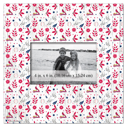 St. Louis Cardinals Floral Pattern 10" x 10" Picture Frame