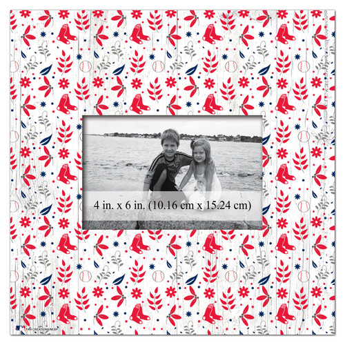 Boston Red Sox Floral Pattern 10" x 10" Picture Frame