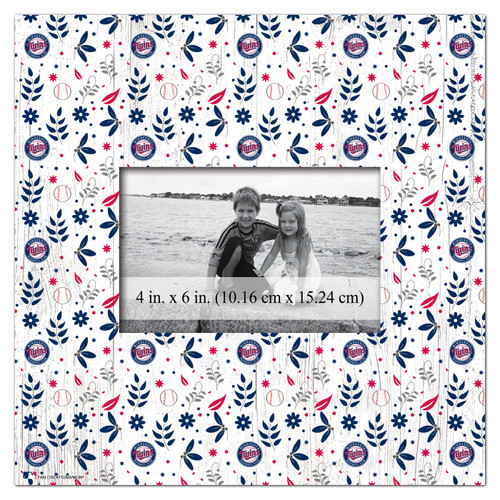 Minnesota Twins Floral Pattern 10" x 10" Picture Frame