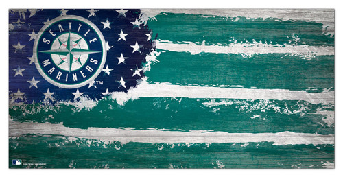 Seattle Mariners 6" x 12" Flag Sign