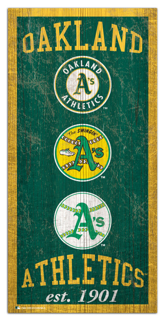 Oakland Athletics 6" x 12" Heritage Sign