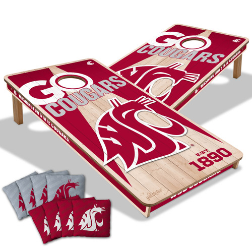 Washington State Cougars 2' x 4' All-Wood Cornhole Set