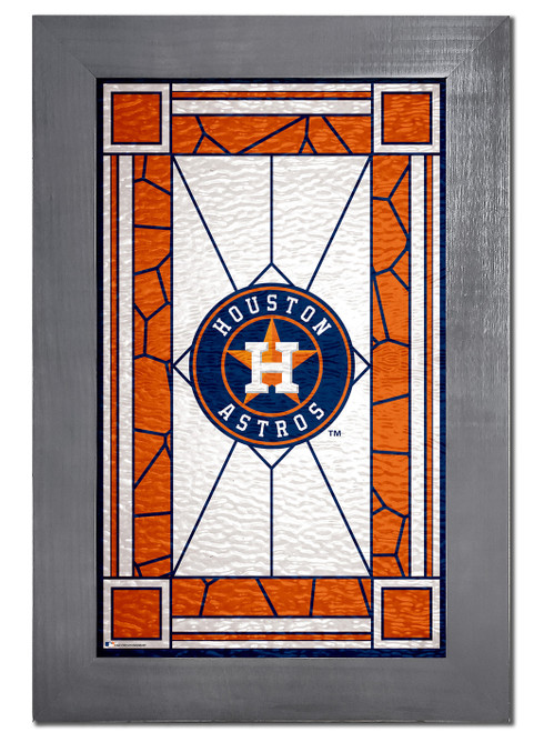 Houston Astros Stained Glass with Frame