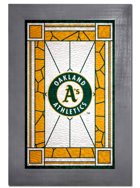 Oakland Athletics Stained Glass with Frame