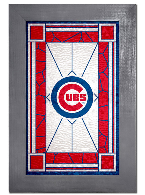 Chicago Cubs Stained Glass with Frame