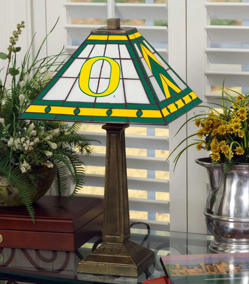 Oregon Ducks Stained Glass Mission Table Lamp - Re-Packaged