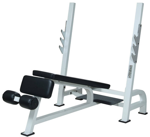 York STS Olympic Decline Bench Press with Gun Racks