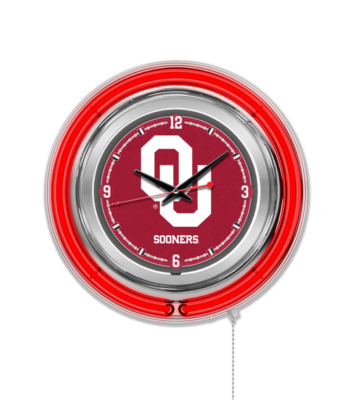 Oklahoma Sooners Neon Clock