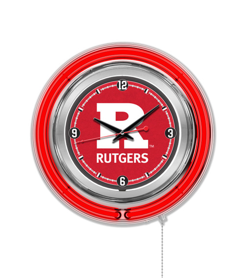 Rutgers Scarlet Knights Neon Clock