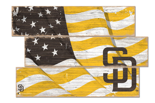 San Diego Padres Flag 3 Plank Sign