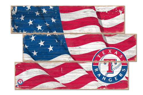 Texas Rangers Flag 3 Plank Sign