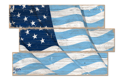 Tampa Bay Rays Flag 3 Plank Sign