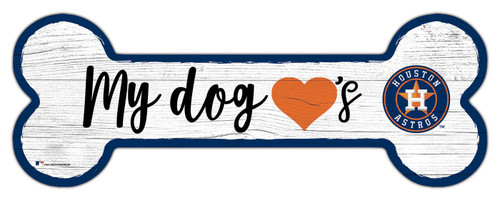 Houston Astros 6" x 12" Dog Bone Sign