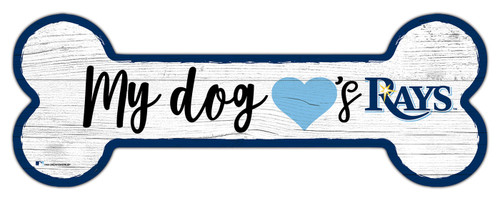Tampa Bay Rays 6" x 12" Dog Bone Sign