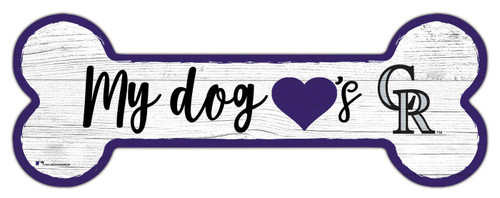 Colorado Rockies 6" x 12" Dog Bone Sign