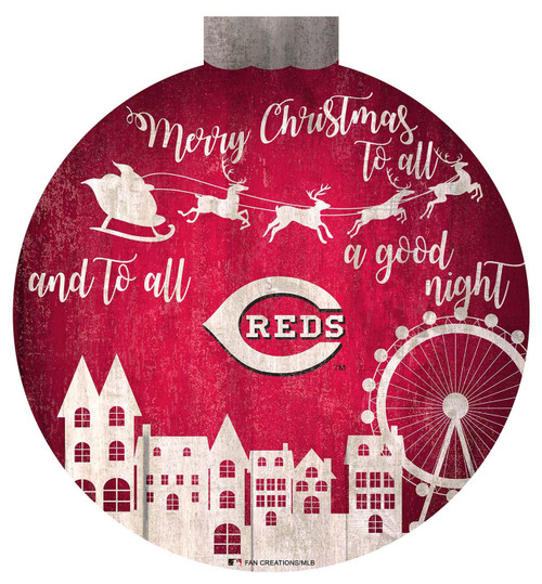 Cincinnati Reds 12" Christmas Village Wall Art