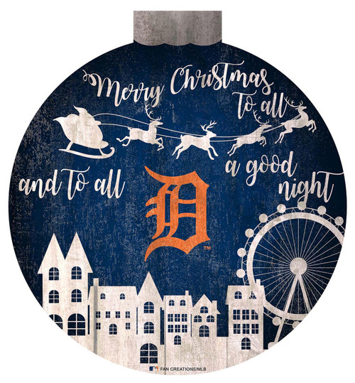 Detroit Tigers 12" Christmas Village Wall Art