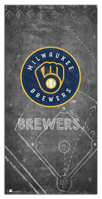 Milwaukee Brewers 6" x 12" Chalk Playbook Sign