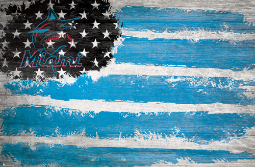 Miami Marlins 17" x 26" Flag Sign