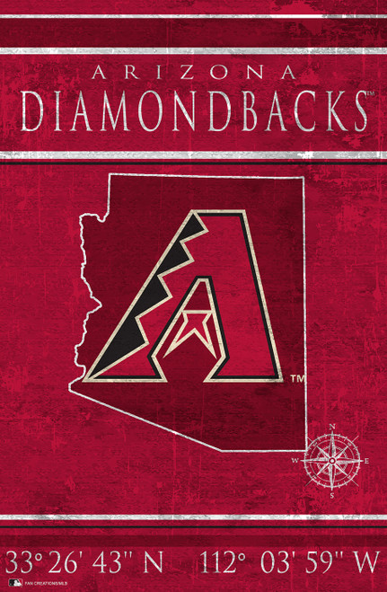 Arizona Diamondbacks 17" x 26" Coordinates Sign