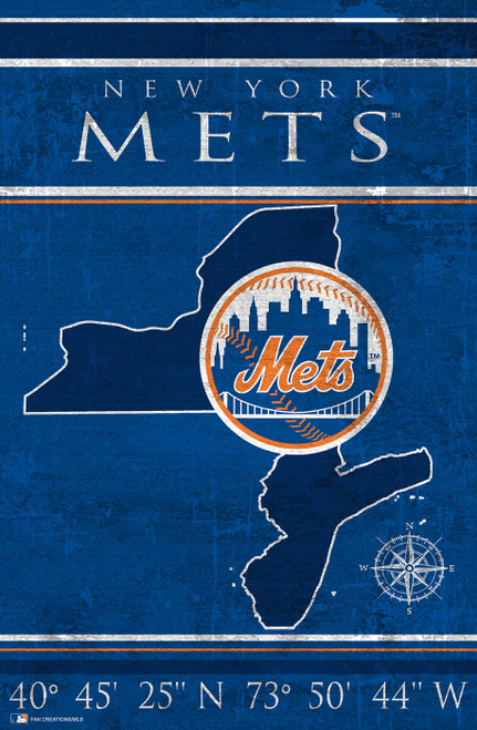 New York Mets 17" x 26" Coordinates Sign