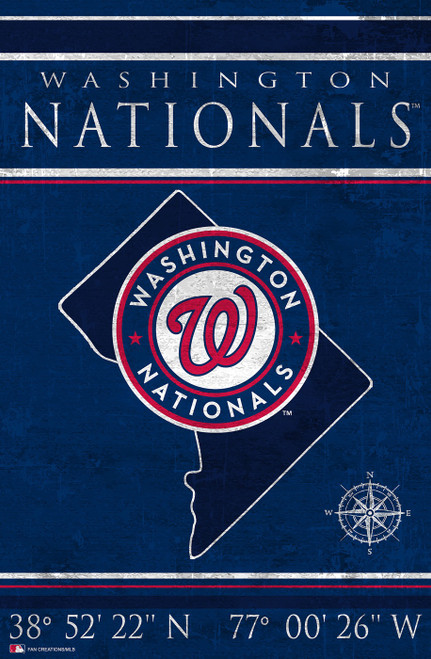 Washington Nationals 17" x 26" Coordinates Sign