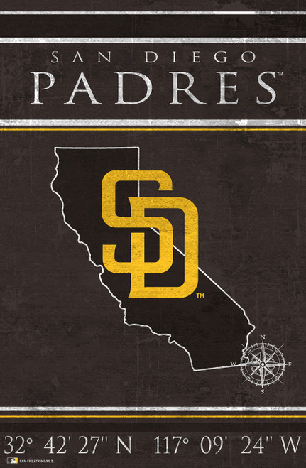 San Diego Padres 17" x 26" Coordinates Sign