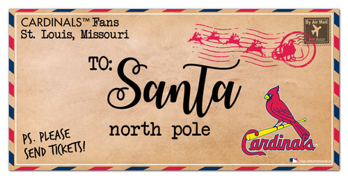 St. Louis Cardinals 6" x 12" To Santa Sign