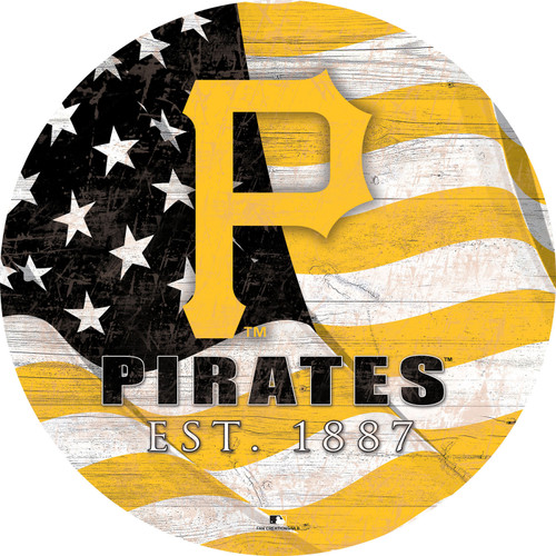 Pittsburgh Pirates 24" Team Color Flag Circle Sign