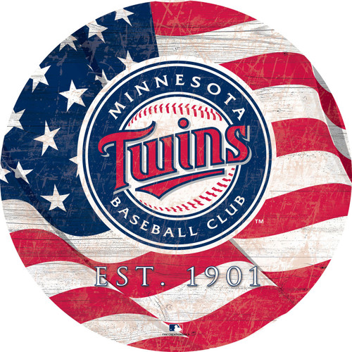 Minnesota Twins 12" Team Color Flag Circle Sign