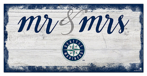 Seattle Mariners Script Mr. & Mrs. Sign