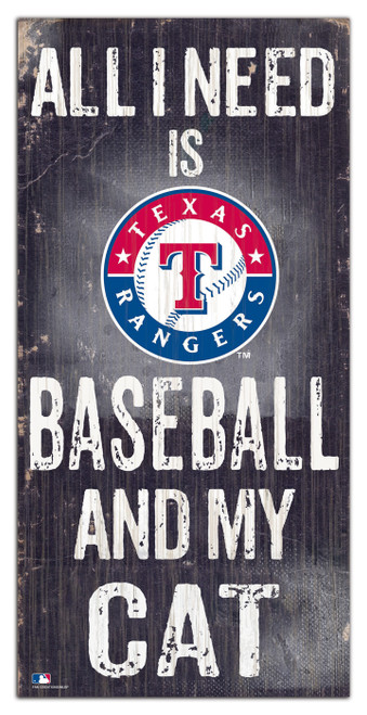 Texas Rangers 6" x 12" Football & My Cat Sign