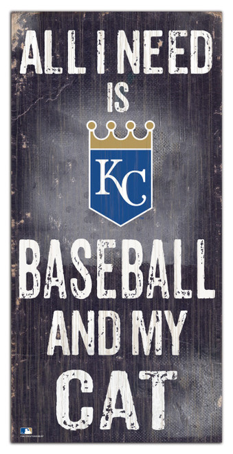 Kansas City Royals 6" x 12" Football & My Cat Sign