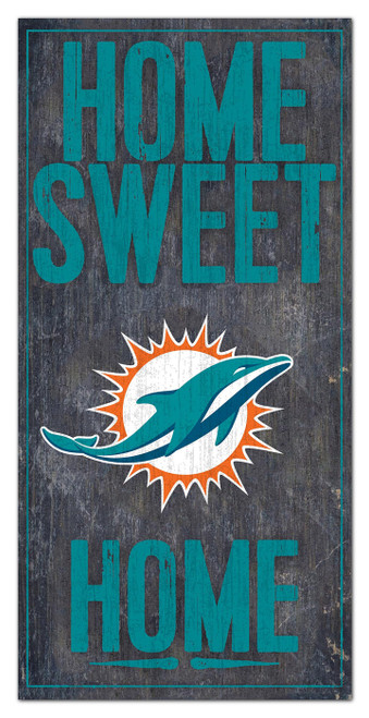 Miami Dolphins 6" x 12" Home Sweet Home Sign