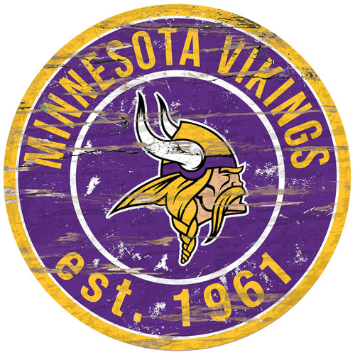 Minnesota Vikings Distressed Round Sign