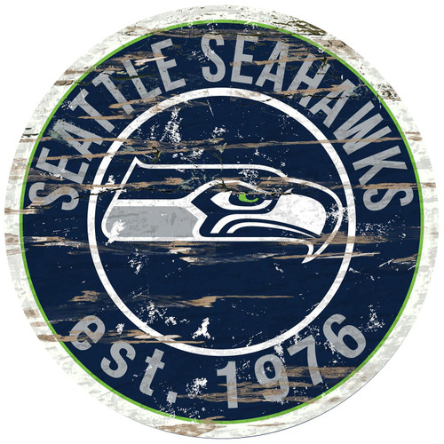 Seattle Seahawks Distressed Round Sign