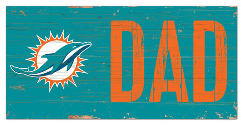 Miami Dolphins 6" x 12" Dad Sign