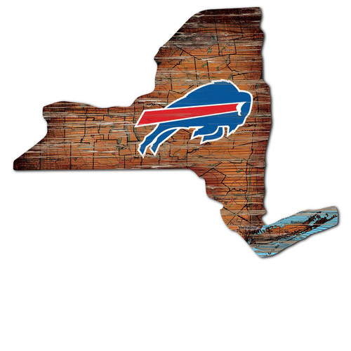 Buffalo Bills Distressed State with Logo Sign