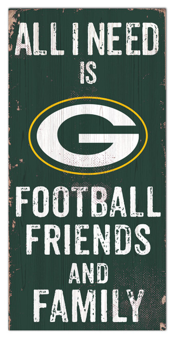 Green Bay Packers 6" x 12" Friends & Family Sign