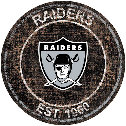 Las Vegas Raiders 24" Heritage Logo Round Sign