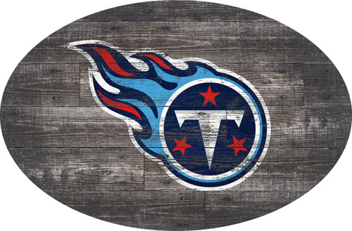 Tennessee Titans 46" Distressed Wood Oval Sign