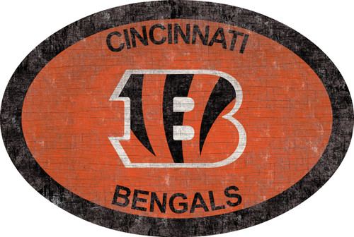 Cincinnati Bengals 46" Team Color Oval Sign
