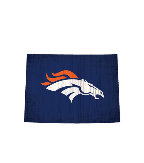 Denver Broncos 12" Team Color Logo State Sign