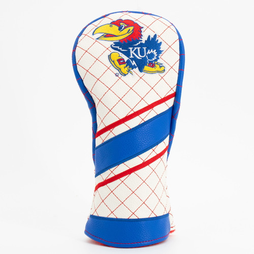 Kansas Jayhawks Stripe Quilted Golf Fairway Headcover