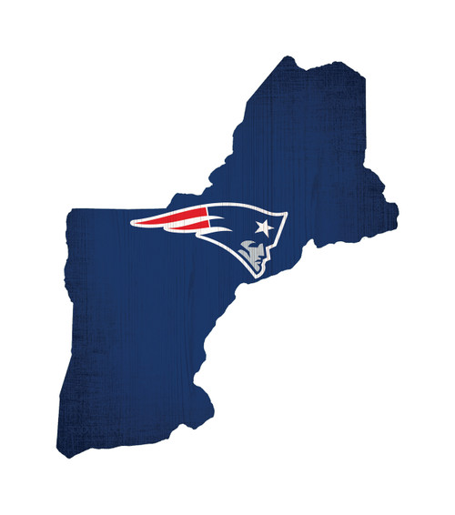 New England Patriots 12" Team Color Logo State Sign