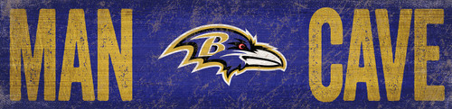 Baltimore Ravens 6" x 24" Man Cave Sign