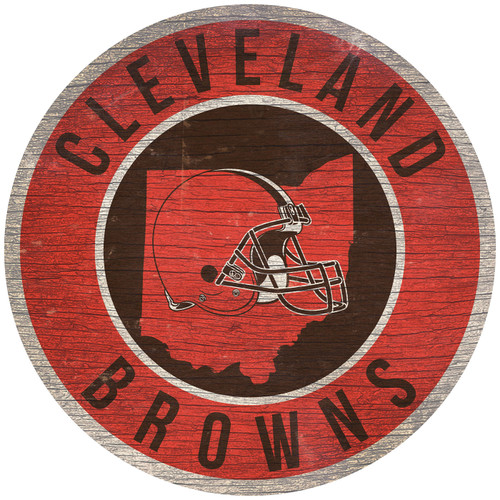 Cleveland Browns 12" Circle with State Sign