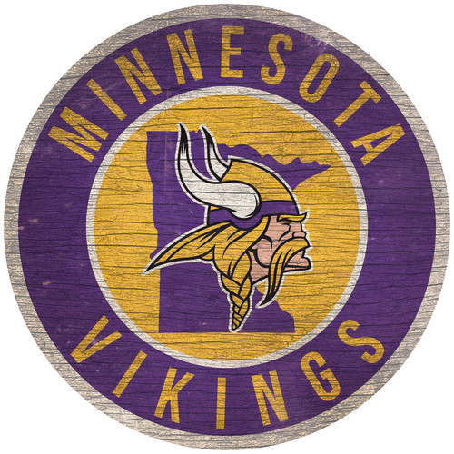 Minnesota Vikings 12" Circle with State Sign