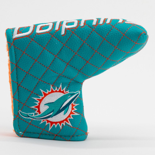 Miami Dolphins Solid Quilted Tour Blade Golf Putter Cover